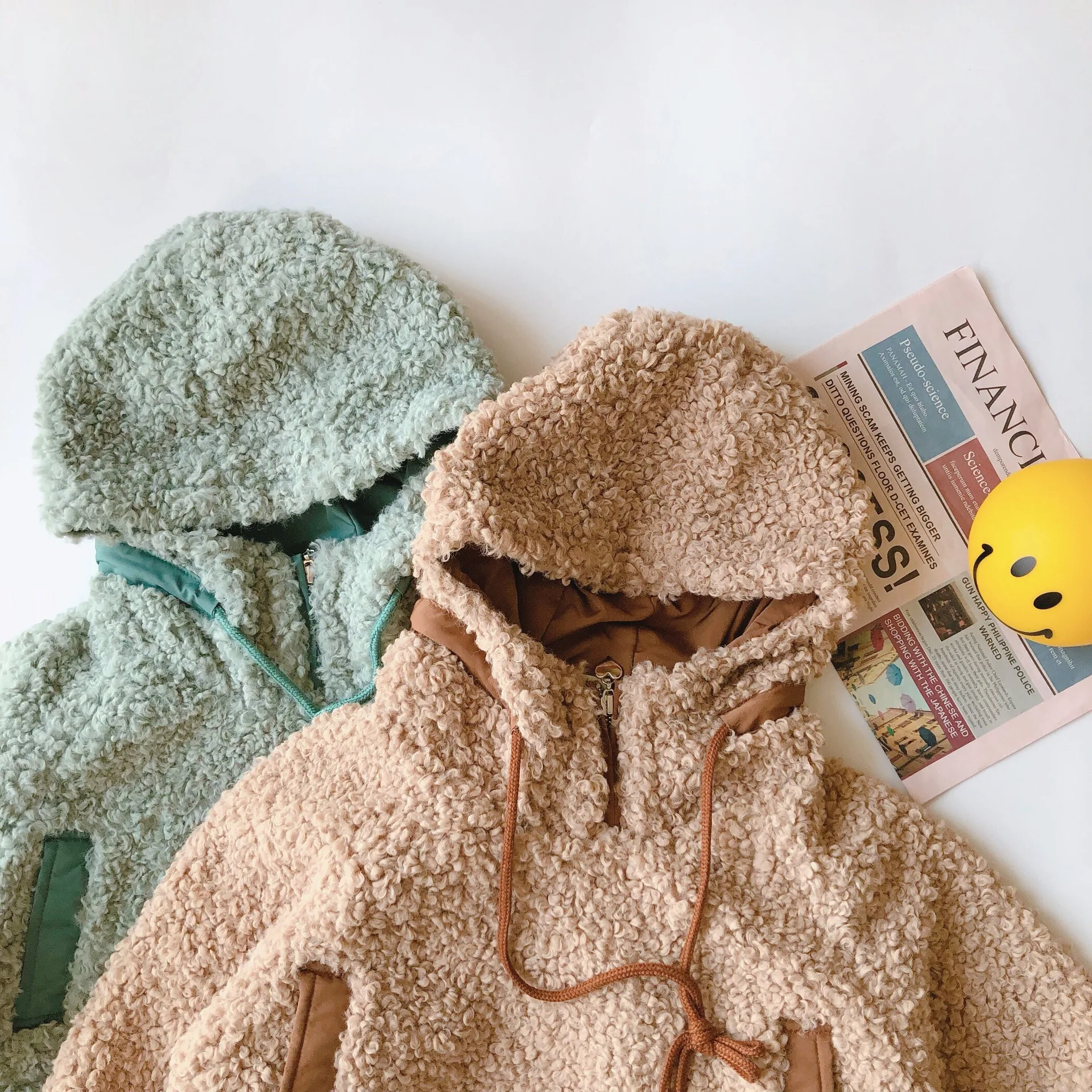 WLG girls witner coats kids brown green thick hooded long sleeve jacket baby girl casual warm clothes 2-6 years