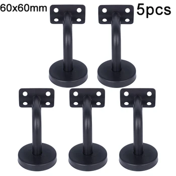 

5pcs Set Stairs Handrail Brackets Wall Mount Stainless Steel Support Hardware