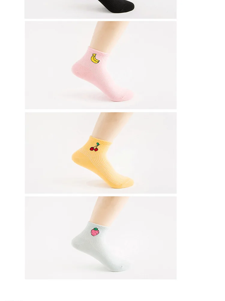 Spring And Summer New Style Adult Socks Wholesale Orange Days Cotton Goods Women's Pure Cotton Japanese Korean Fruit-College Sty