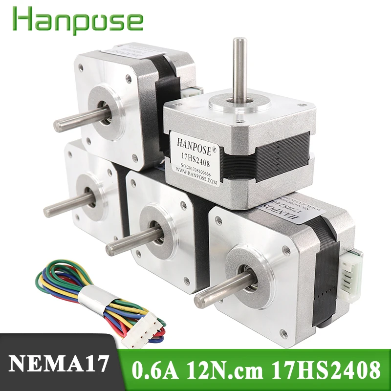 Шаговый двигатель Nema 17 17HS2408 4 lead 42 Series Motor 0.6A CE ROSH ISO CNC лазерный измельчитель пены