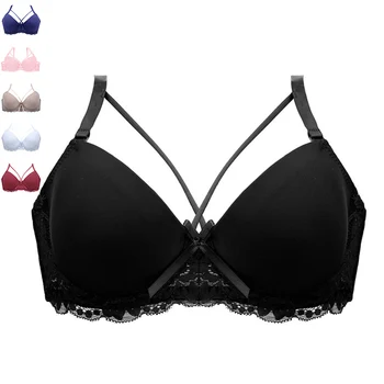 

New Plus Size Push Up Bras Cup Thin Underwear Bra Women Seamless Bra Adjustable Strap Lace Bralette Female Underwire Brassiere