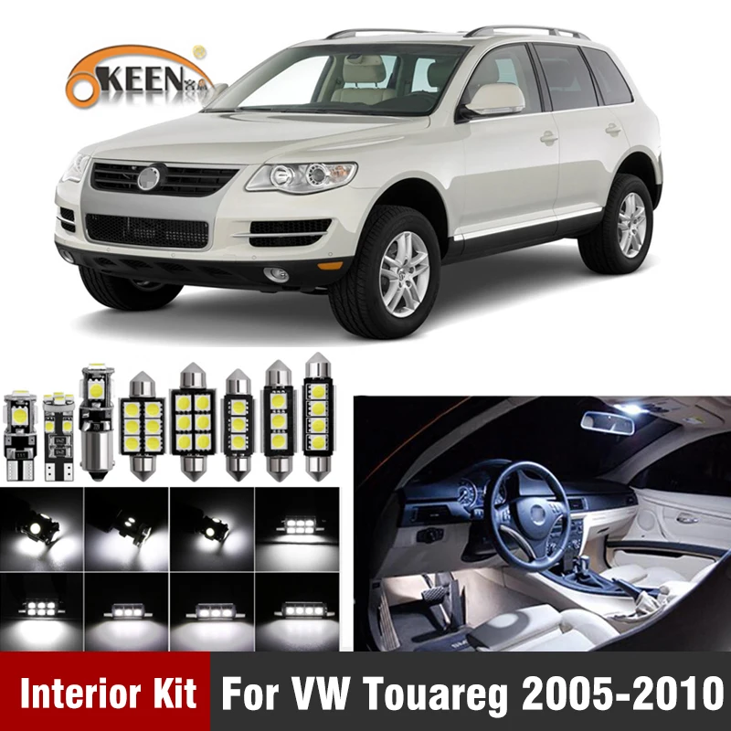 

16pcs For VW Volkswagen Touareg 2005-2010 Car Led Interior Light Bulbs Kit Canbus Map Dome Trunk License Plate Light