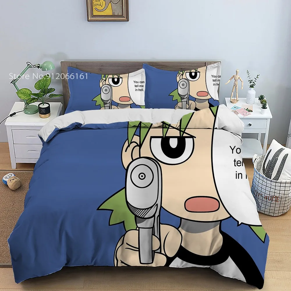 

Japan Anime Yotsubato Beding Set Pillowcase For Adult Teens 3D Printed Sister Siye Bed Line Lovely DIY Print on Demand（No Sheet）