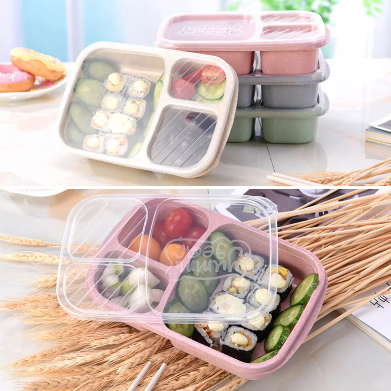 Пшеничный соломенный Ланч-бокс экологичный контейнер для еды Bento box с подогревом Ланчбокс герметичный студенческий портативный контейнер для еды для пикника