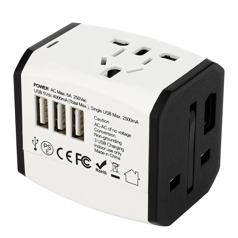 3 USB NTON power Универсальный адаптер для путешествий Международный адаптер питания с type C Все-в-одном по всему миру настенное зарядное устройство для Великобритании/ЕС/Австралии/Азии - Цвет: 3 USB