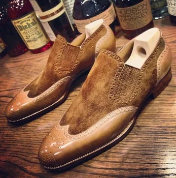 

Men Pu Leather Shoes Casual Shoes Dress Shoes Brogue Shoes Spring Ankle Boots Vintage Classic Male Casual AB602