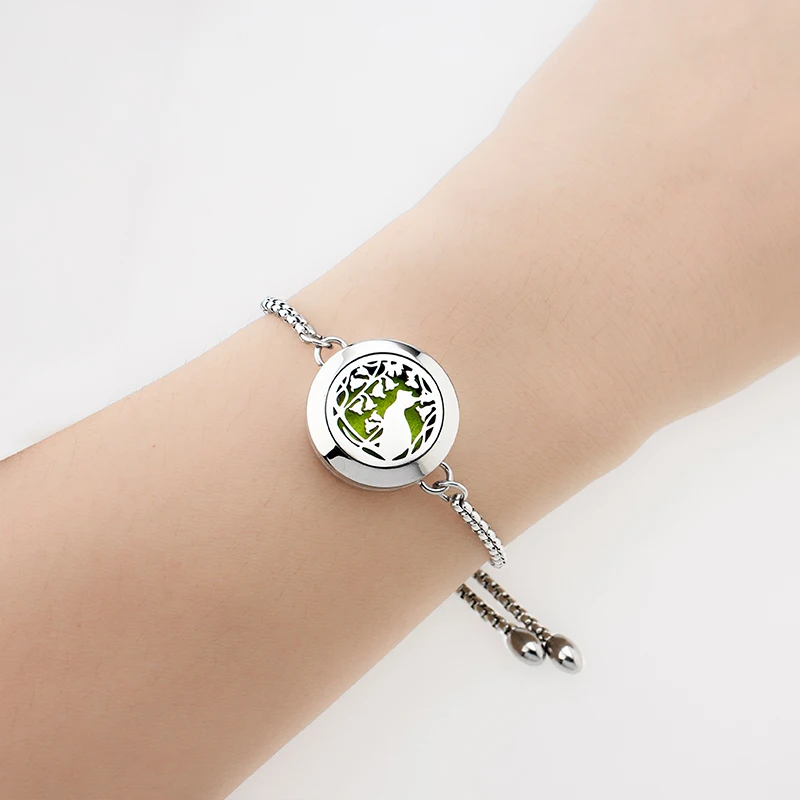 20mm Aromatherapy Locket Bracelet Adjustable chain bracelet 316L Stainless Steel Diffuser Free 10 Pads | Украшения и аксессуары