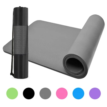 

Yoga Mat 10mm Thick Yoga Mat Non-Slip Exercise Mat Pad with Carrying Strap Mesh Bag for Fitness Workout Pilates Body Building