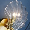 Nordic Led E14 Tv Background Wall Lamp For Aisle Corridor Bedroom Study Living Room Bedsides Shell Shape Glass Lampshade Light 5