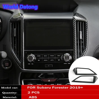 

Car Air Conditioning Vent Outlet Cover Trim ABS Carbon Fiber/ Matte Silver for Subaru Forester 2019 Interior Accessories