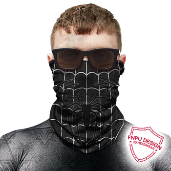 

OutAllin 3D Spider Neck Buffs Bandana Winter Ski Mask Cycling Face Shield Venom Spider Seamless Bandanas Hunting Hiking Scarves