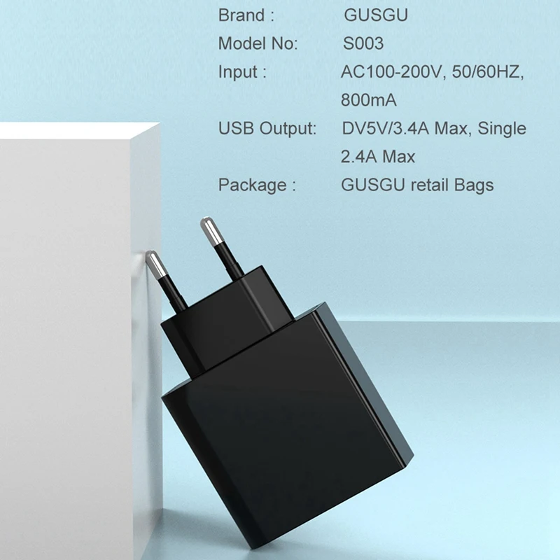 3.4A/5 В Usb зарядное устройство светодиодный дисплей адаптер 3 порта зарядное устройство для телефона Usb зарядка для Iphone/samsung/Xiaomi стены путешествия быстрое зарядное устройство