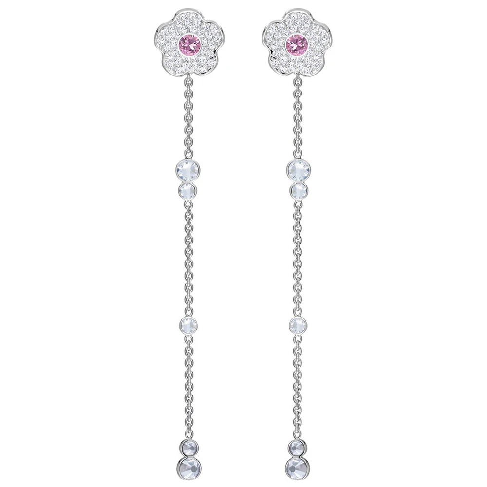 

SWA RO 2019 Fashion SWA New MANDARIN BLOSSOM Pierced Earrings Fresh Romantic Plum Blossom Crystal Female Earrings Jewelry Gift