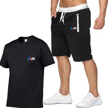 

M Print T shirt+Shorts Suit M3 M5 3 5 7 X1 X3 X4 X5 X6 330i Z4 GT 760li E30 E34 E36 E38 Sportswear Harajuku Hip-Hop Swag Tshirt