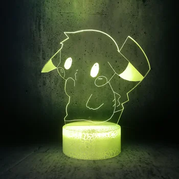 

3D LED USB Lamp Game Pet Pikachu surprised cover mouth cute cartoon Colorful Night Light Kid Toys Gift Novelty children Lighting