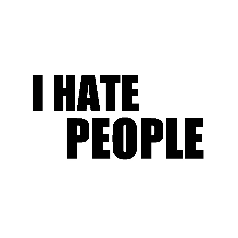 

I HATE PEOPLE Cartoon Graffiti Car Sticker Bumper Rear Windshield Suv Cover Scratch Decal Auto Exterior Accessories KK16*8cm