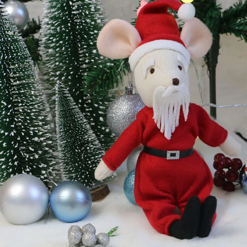 Рождественская елка игрушка кавайная плюшевая кукла мышь мягкие животные кукла Дети подарок на год Милые новогодние куклы