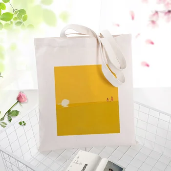 

yellow series Canvas Tote Bag Handbag Shopping Bag Custom Print Logo Text DIY Daily Use Eco Ecologicas Reusable Recycle