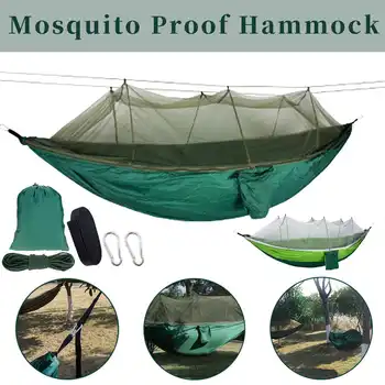 

2 person Lightweight Portable Camping Hammock and Tent Awning Rain Fly Tarp Mosquito Net Hammock Canopy 210T Nylon Hammocks