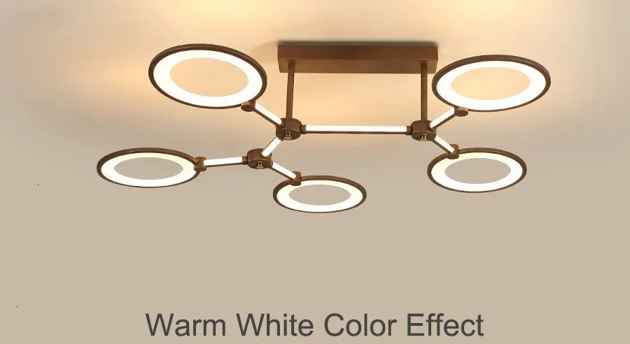 Кофе золото светодиодный LED люстры лампы для мотоциклов для гостиная спальня затемнения дистанционное управление акрил яркий освещение в