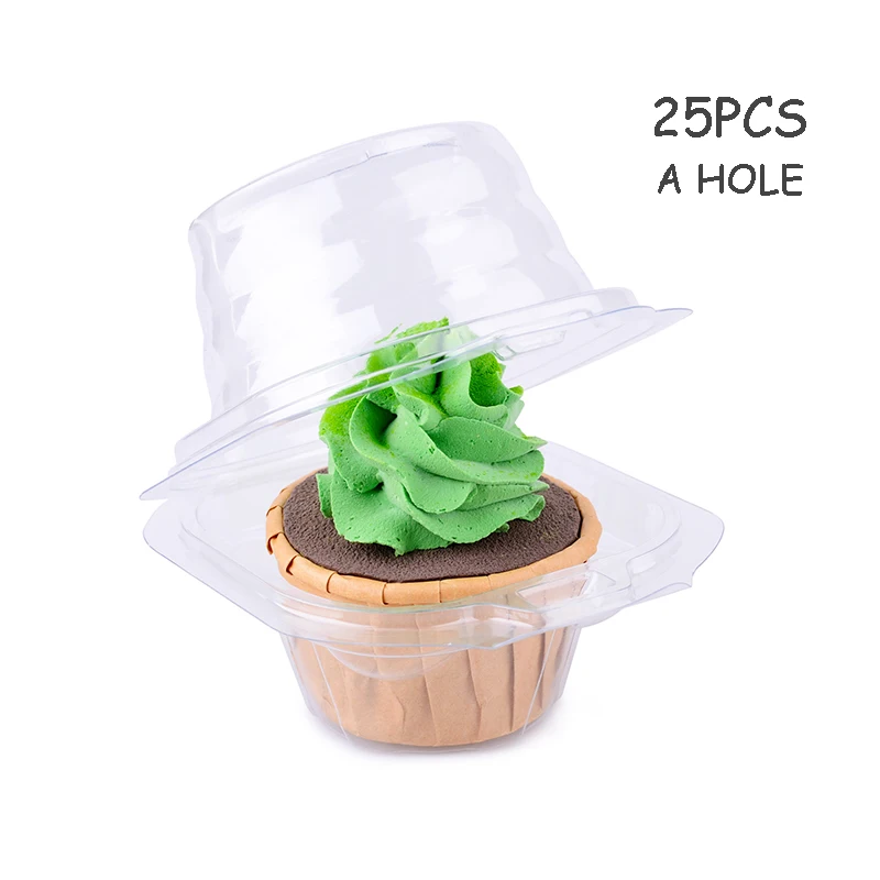 Clear Plastic 6 Compartment Muffin Containers - Disposable Cupcake