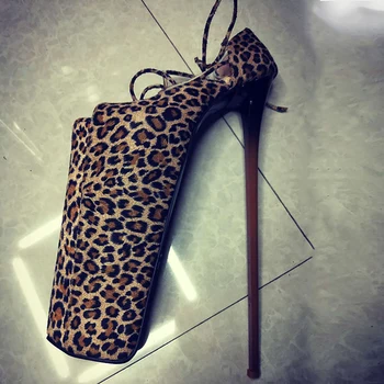 

Dovereiss Fashion Women's Shoes summer Mesh consice Elegant Peep toe sexy Party shoes platform sandals 30cm Leopard print 33-49