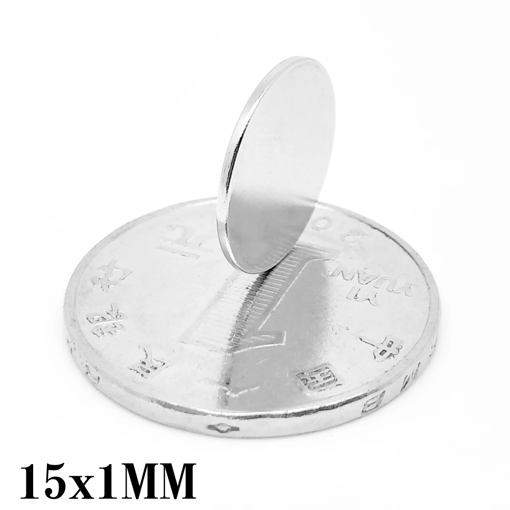 20 50 100 150 200 250 300PCS 15x1 mm Round Search Magnet 15mmx1mm Neodymium Magnet Disc