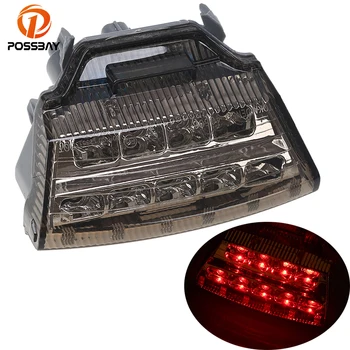 

POSSBAY Motorcycle Accessories Red LED Taillights Brake Rear Lights Integrated Indicators For Kawasaki Nnija ZX10R 2011-2015