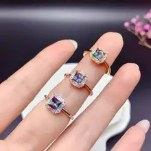 

Lab Alexander Alexandrite Lady Gem Ring Square Cut Solid 925 Sterling Silver Jewelry Natural Stone Engagement Promise