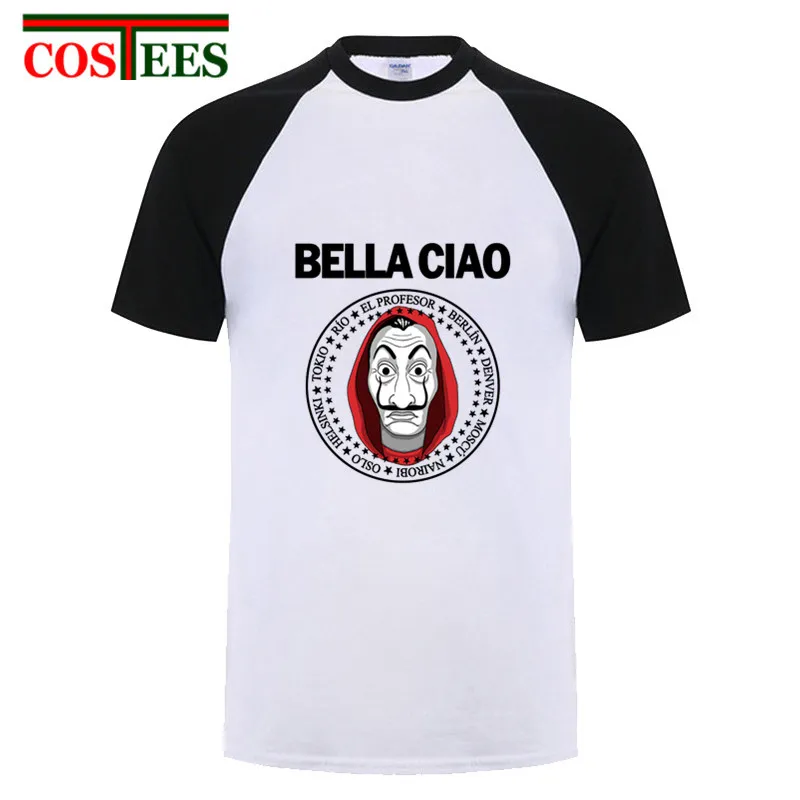 House Of paper La Casa De Papel футболки мужские Money Heist Bella Ciao размера плюс 6XL вечерние