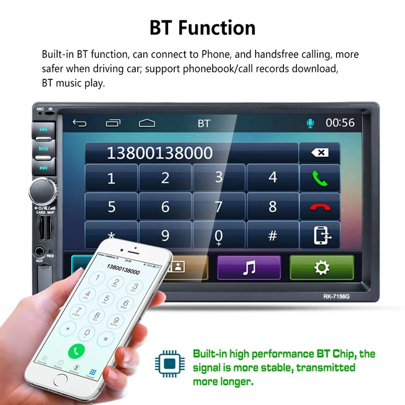 2 Din 7 дюймов HD TFF контактный экран Автомобильный gps навигатор FM Bluetooth Радио AUX 7156G Автомобильный плеер телефон зарядка Hands-Free вызов