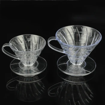 

Heat-Resistant Resin Reusable V60 Coffee Filter 2/4 Cups Coffee Dripper Glass Drip Filter Funnel Coffee Tool Accessories Barista