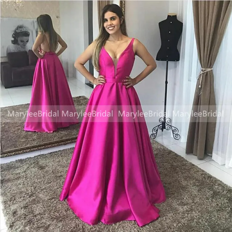 Fuchsia Pink Prom Dresses A-line ...