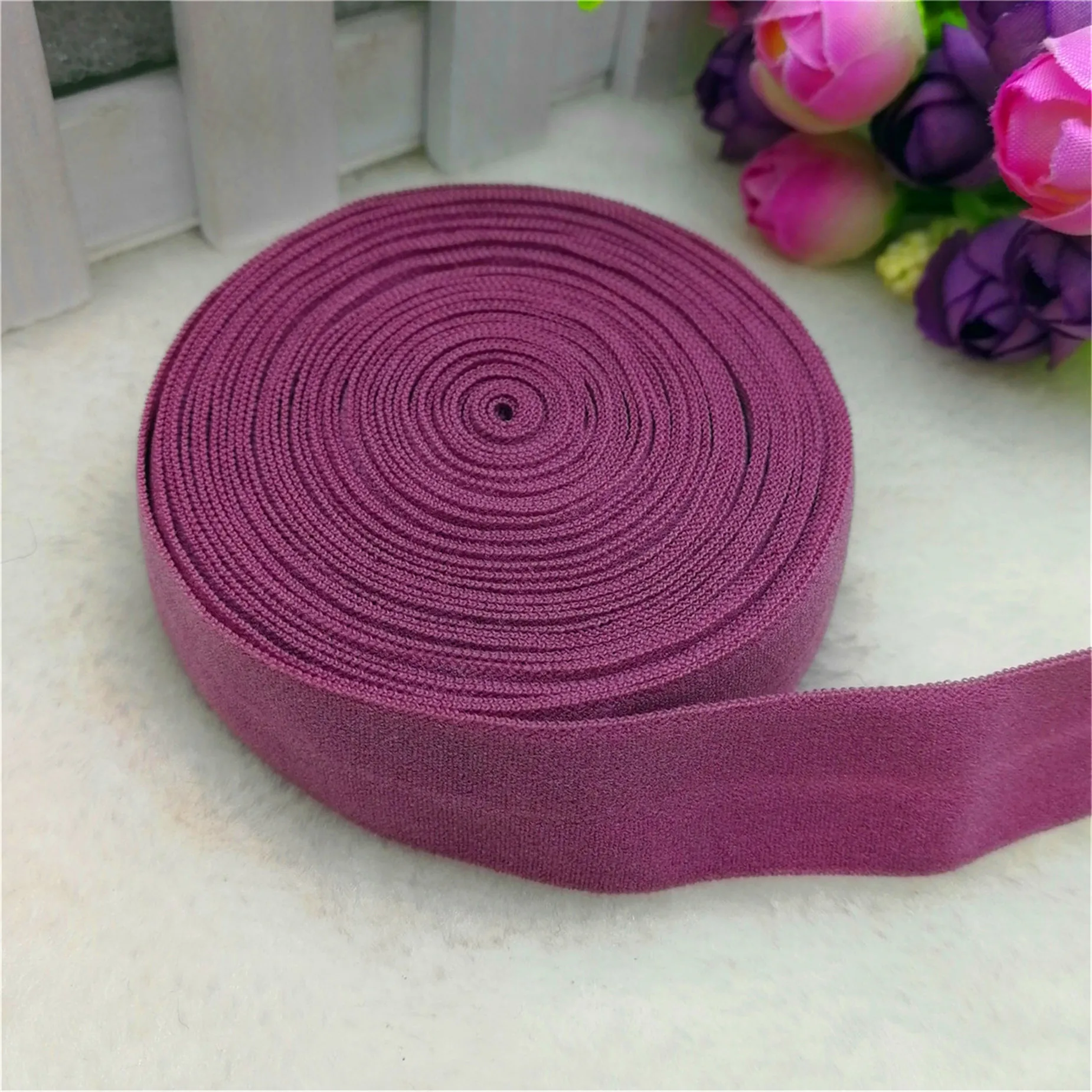 

Hot 3/5/10 yards 20MM 3/4" Pale Mauve Multirole fold over elastic Spandex Satin Band DIY