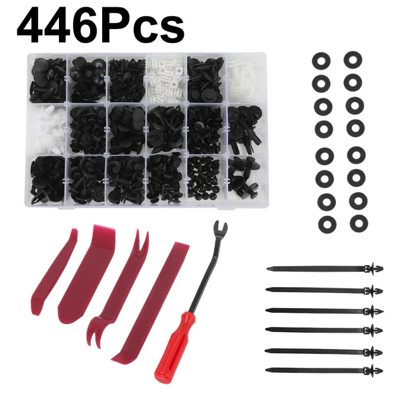 

Car Retainer Clips Plastic Fastener Kit Auto Push Pin Rivets Set-Door Trim Panel Clips For GM Ford Honda Chrysler