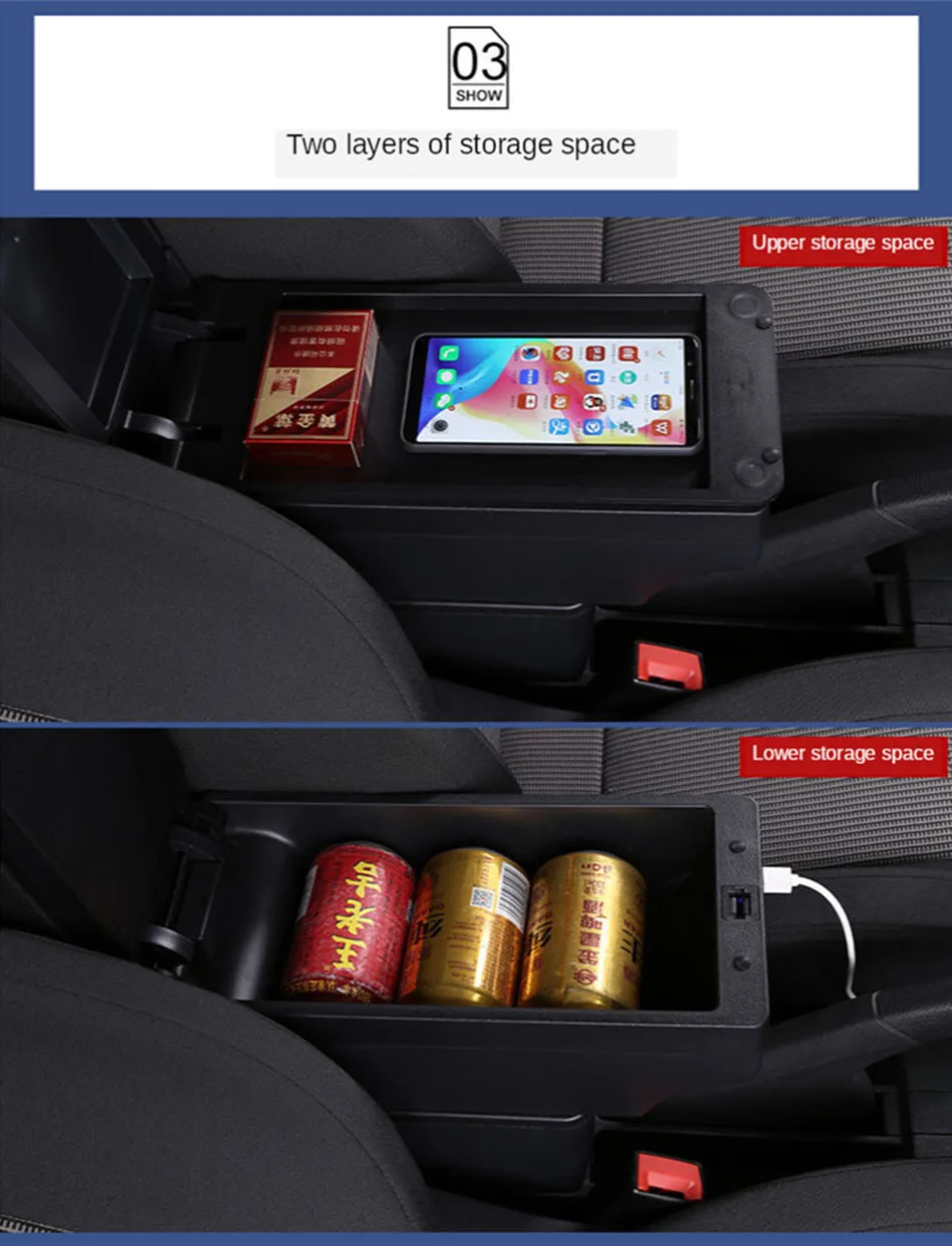 Car Armrest Storage Box para Mitsubishi Attrage