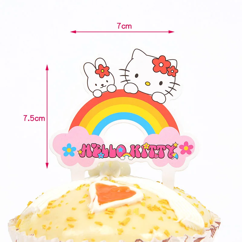 10 шт./лот бумажный мультяшный воздушный шар Hello Kitty Медведь Свинья с днем рождения кекс Топпер детский душ принадлежности для юбилейной вечеринки