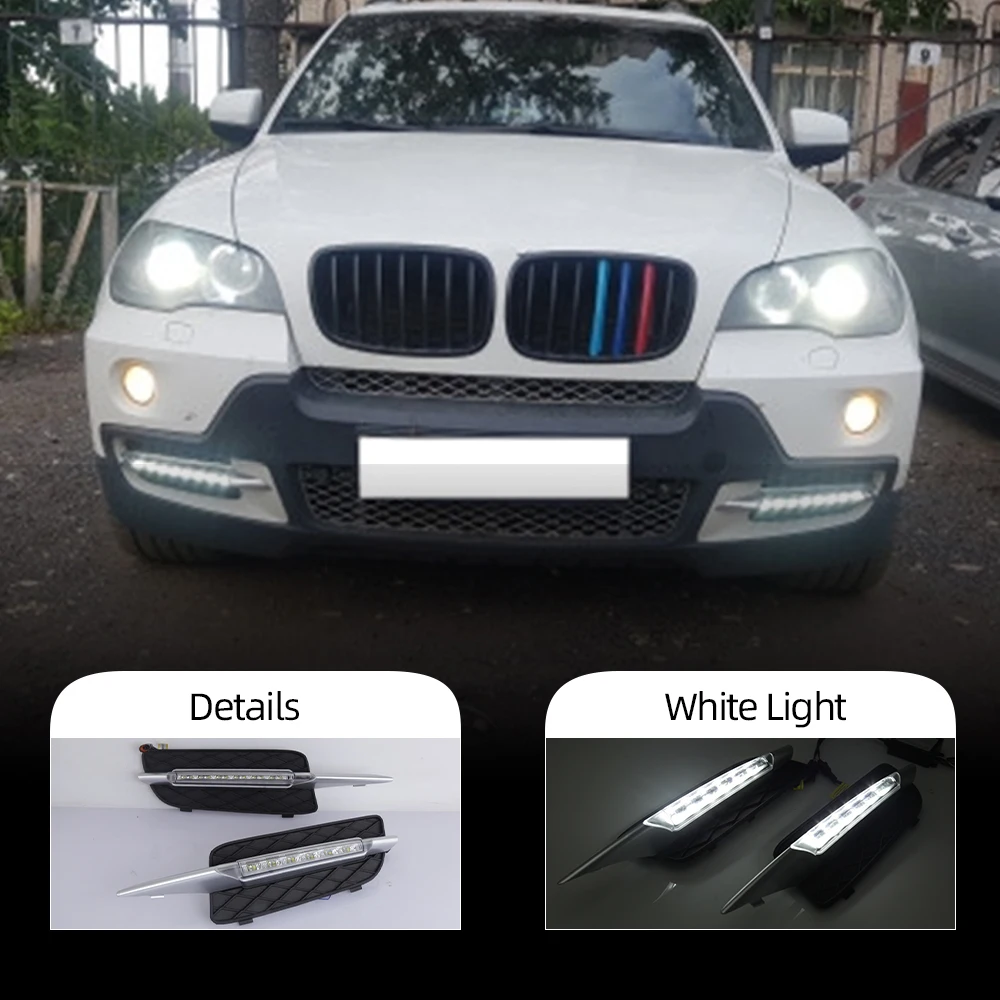 CSCSNL 2 шт. светодиодный дневные ходовые огни для BMW X5 E70 2007 2008 2009 2010 Габаритные