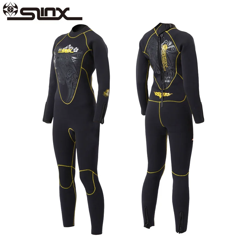 Женский 5 мм SLINX неопреновый флисовый теплый гидрокостюм для плавания с принтом Феникса для подводного плавания Подводная охота купальники для подводного плавания костюм для подводного плавания