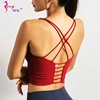 SEXYWG Women Sports Top Running Vest Sexy Strappy Sport Bra Shockproof Yoga Bras Push Up