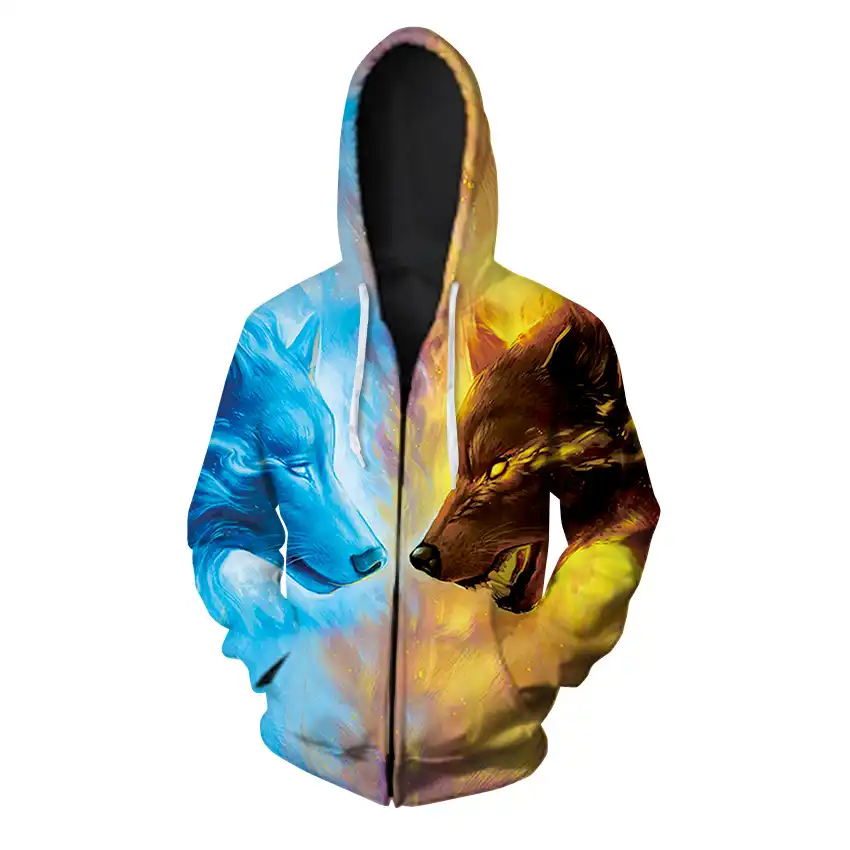 wolf zipper hoodie