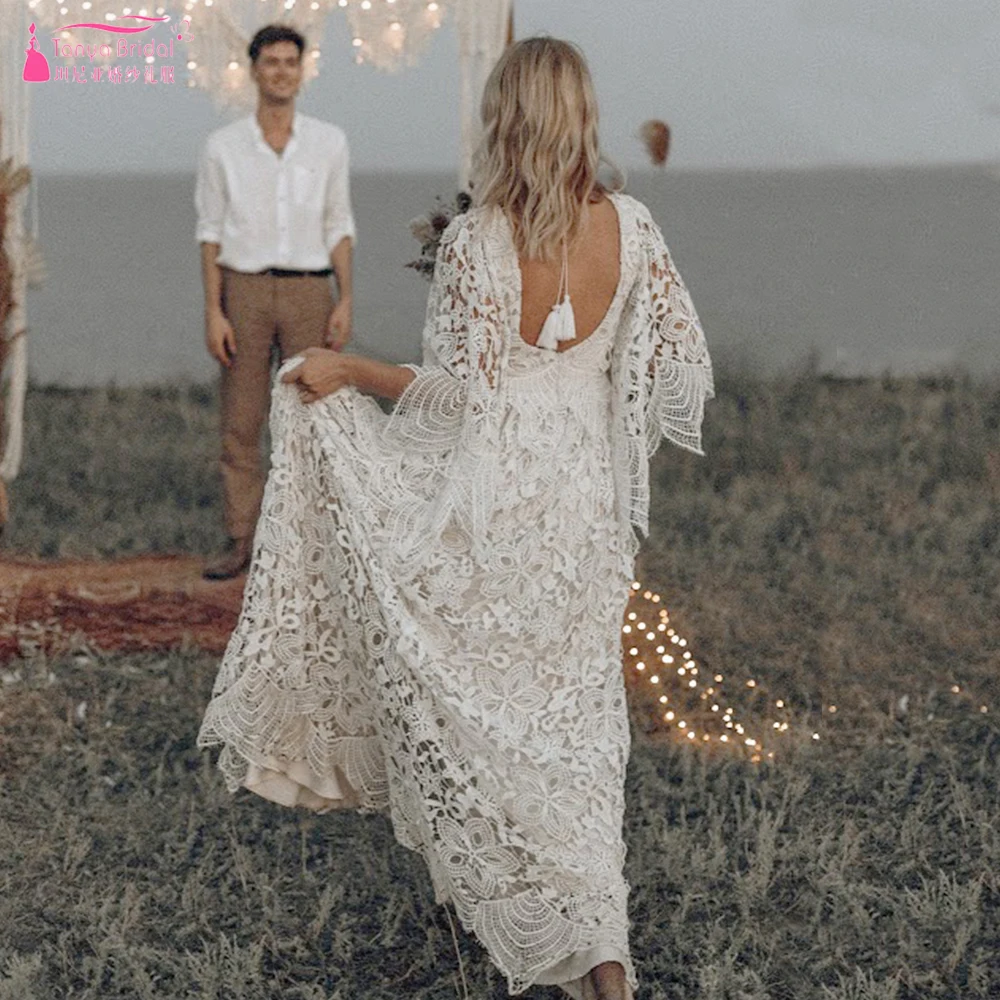 Boho gypsy wedding dress Clearance