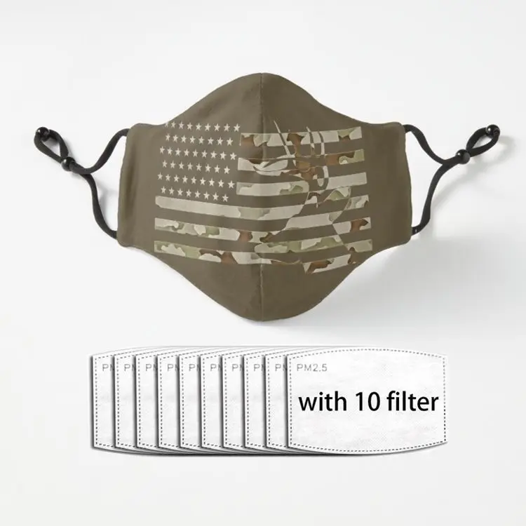 American hunter camo Anti Dust Half Face Mouth Mask with PM2.5 Filters 5 Layers of Protection for Men Women Black | Аксессуары для
