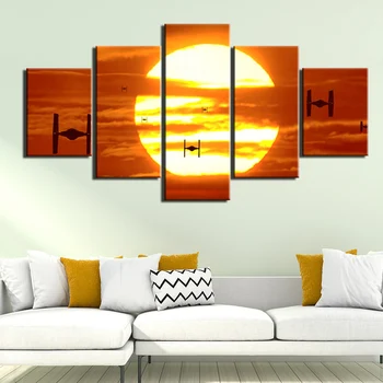 

5 Panels Star Wars Wall Art Pictures Canvas Painting HD Prints and Posters for Living Room Home Decoration Giclee Artwork
