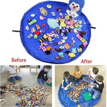 

Portable Kids Toy Storage Bag Play Mat Waterproof Toys Organizer Drawstring Pouch Large Capacity Quick Storage Bag for Childs