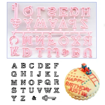 

DIY 10/28pcs Alphabet Letter Number Plastic Baking Mold Kitchen Biscuit Cutter Pastry Plunger Fondant Cake Decorating Mold Tools