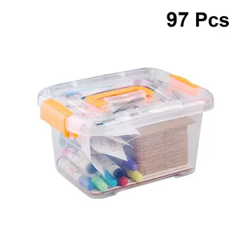 

1 Set/79 Pcs Painting Set Safe Portable Storage Box Number Card Drawing Sets for Kids