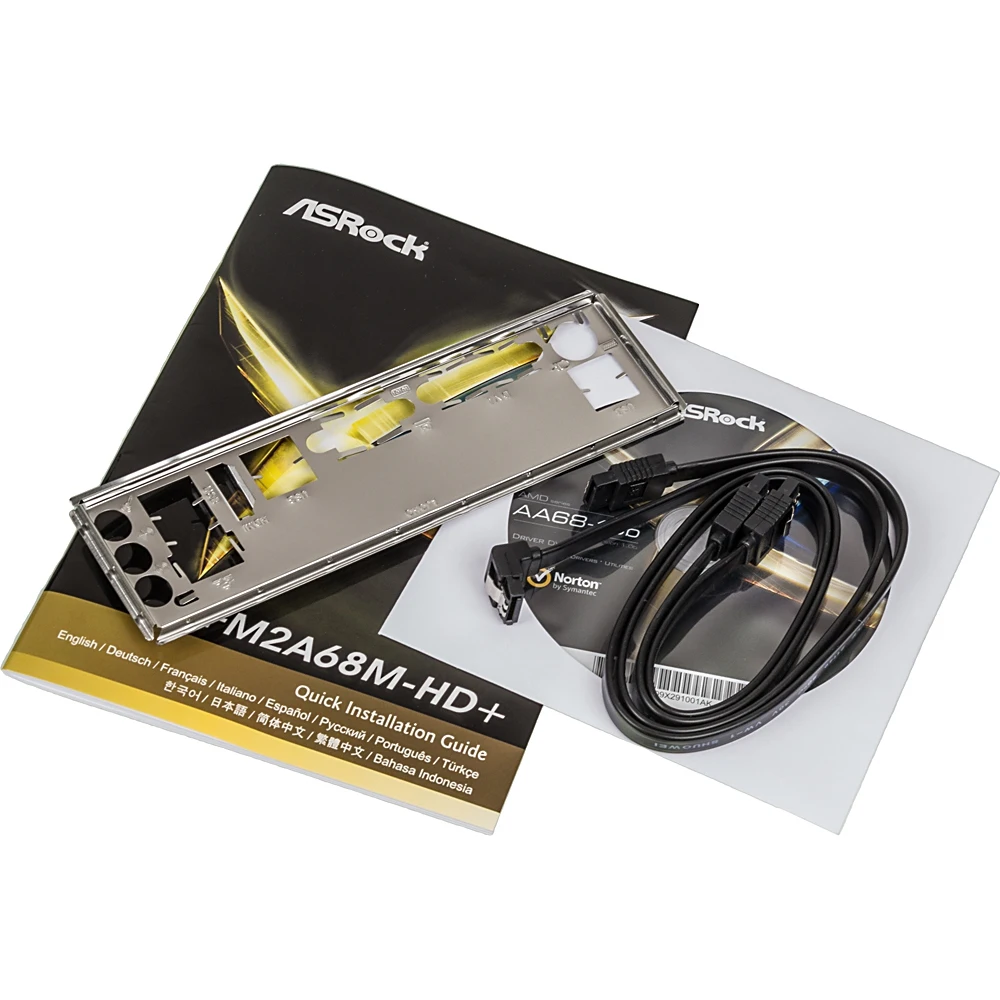 Материнская плата Asrock FM2A68M-HD+ Soc-FM2+ AMD A68H 2xDDR3 mATX AC`97 6ch(5.1) GbLAN RAID+VGA+DVI