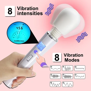 FLXUR Powerful Magic Wand Vibrators For Women Clitoris Stimulator AV Stick G Spot Massager Female Masturbator Sex Toys for Woman 3