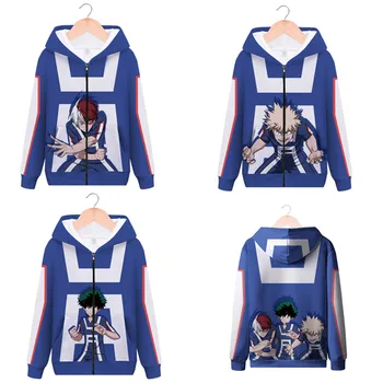

My Hero Academia Midoriya Izuku Hoodies Jackets Cosplay 3D printed zip-up My Hero Academia Todoroki Shoto Hoodies Sweatshirts